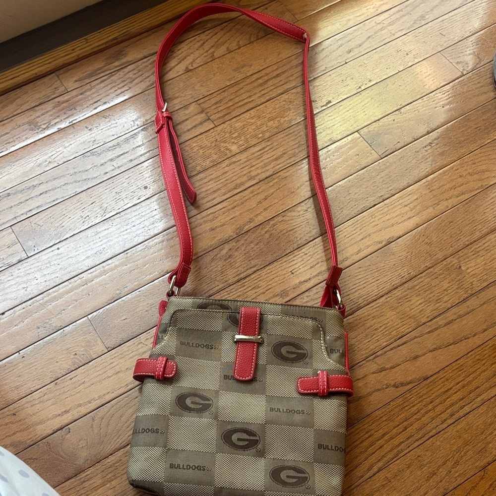 Bulldogs Red and Brown Crossbody Bag